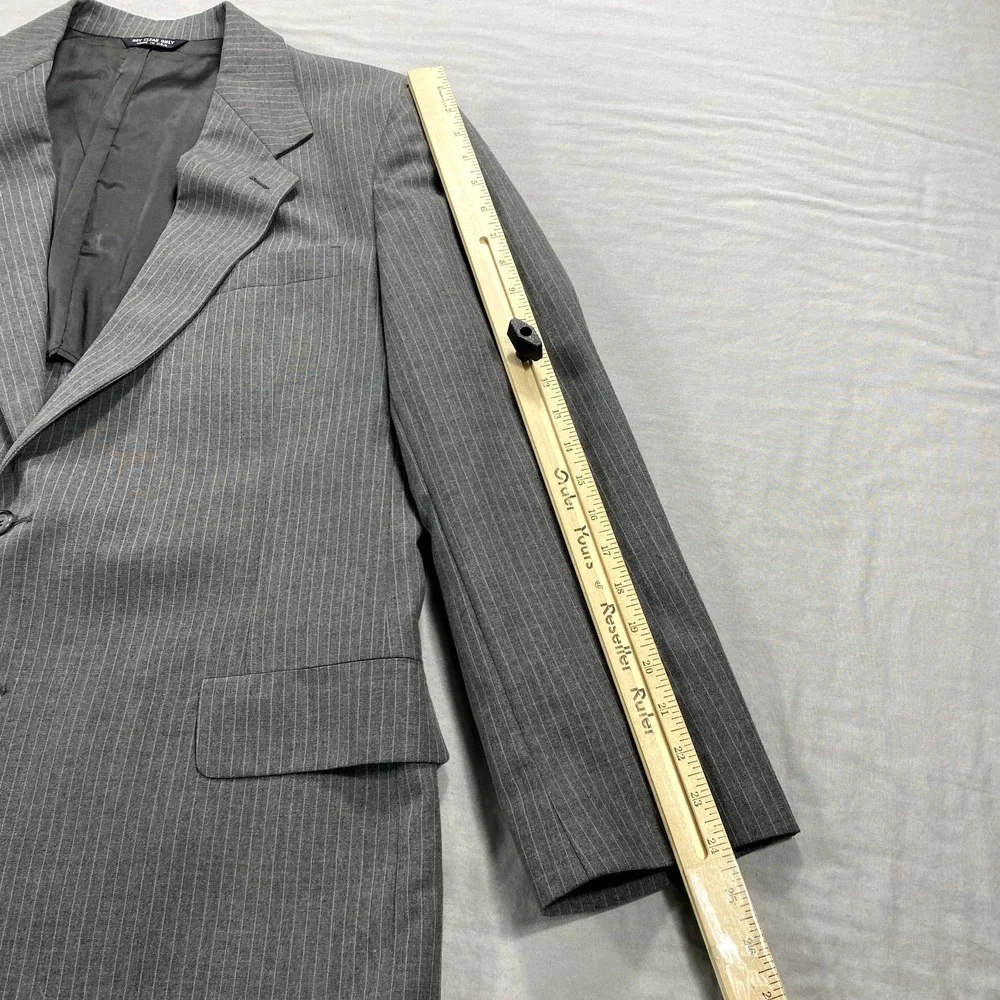 VINTAGE Kuppenheimer Blazer Mens 44R Gray Striped Wool Suit‎ Jacket Sport Coat